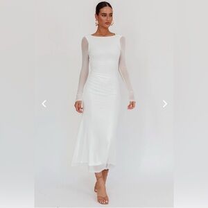 Selfie Leslie Lustre Open Back Mesh Maxi Dress - Size Small